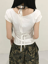 フィックスリベットホルターネックTシャツ (2c)