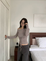 Loana Back Corset One-off  Shoulder T-shirt