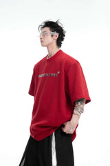 スタッディドエンブロイダードスパインコットンTシャツ
