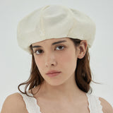 VA Curved Logo Easy Fit Newsboy Cap / Cream