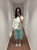 Monog off-shoulder T-shirt (2color)