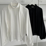Scarf Collar Blouse -2colors