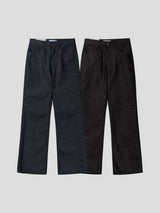 Herringbone denim flare pants
