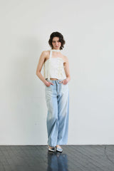 AZURE WIDE DENIM PANTS / SKY BLUE