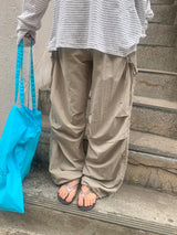 Soluna Parachute String Shirring Wide Banding Pants