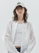 KIRSH PLAIN SEE THROUGH LOOSE FIT SHIRT - WHITE  