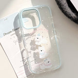 Summer Blue Edge Sweet Cartoon Puppy Jelly iPhone Case