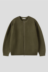 LMN Herringbone Knitwear Zip-up Cardigan (3 colors)