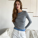 Sheer Tencel T/Shirts_Melange Gray