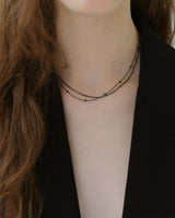 [Silver 925] Black Dot Spinel Necklace
