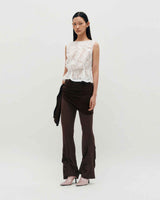 Layered Wrap Tie _ BROWN