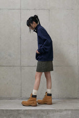 Double zipper high-neck sweatshirt