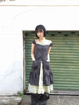Pocket-line button layered dress