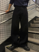 Back pocket dyed barrel denim pants
