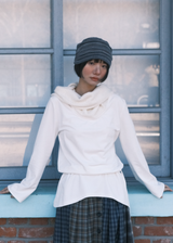 Neck Drape Top / White