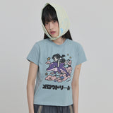 MELLOW DREAM Cartoon Half Sleeve T-shirt