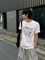 ヴィンテージドラムパンクショートスリーブTシャツ