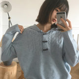 Cowin Wood トグルボタン ツイストフード付きニットウェア