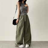 Roa Baslock Nylon Cargo Wide Pants