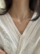 [92.5silver] Solid ribbon necklace