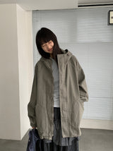 [unisex] オシャロウォッシングオーバーフードジャケット
