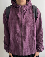 Burnt Check Hood Windbreaker