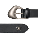 BL010 ウエスタンユニセックスレザーベルト 27 mm ブラック