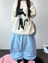 Balloon Wide Puzzling Fuzzy Puzzle Balloon Long Pants 🩷🩵 3COLOR
