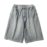 Striped Artwork Bermuda Pants (Light Blue)
