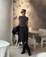 Wrinkle button stiletto heel [leather]