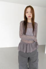 mesh frill top(3colors)