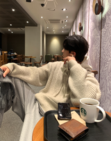  Sydney Heavy Duty Wool Blend Overfit Knit Hoodie