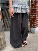 チエールベルトセットコットンワイドバンディングパンツ
