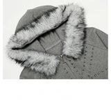 Radiant Stud Fur Hoodie Jumper