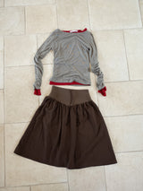 FLARE RIB SKIRT (CAHRCOAL)