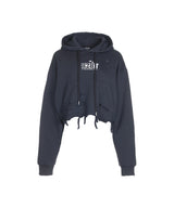 8287 Center Logo Vintage Crop Hoodie (Charcoal)