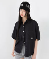 LOOSE FIT TWO POCKET HALF SHIRT [4color]