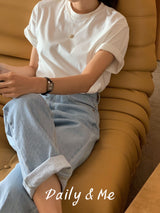 Basic cotton round T-shirt(3color)