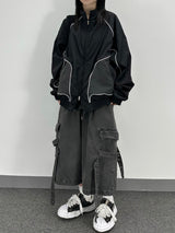 パイピング メッシュ ブルゾン ジャケット
