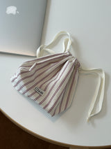Clam string pouch _ Red stripe