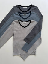 Old Stripe V-Neck Long Sleeve T-Shirt