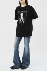 (W) Greyish Low Bootscut Denim