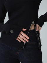 Asymmetric Slit Zip Top