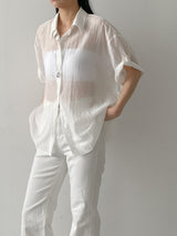 Winkle Roll-up See-through Short Sleeve Shirt