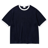 [Unisex] BASIC LINE RINGER T-SHIRT [NAVY]