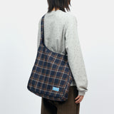 Plaid Crossbody - Navy