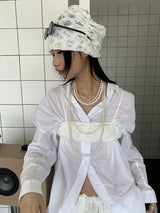 [SUNMI] long layered pearl necklace