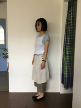 Marine button midi skirt (3color)
