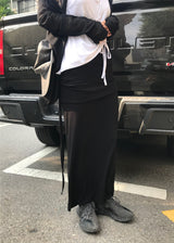 ドローストリングツイストノースリーブ