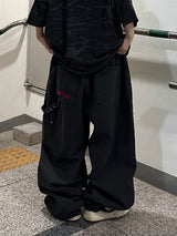 martin embroidered double-knee pants